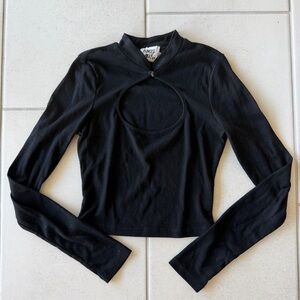 Princess Polly Black Long Sleeve crop with Keyhole cutout (Carenza Top)